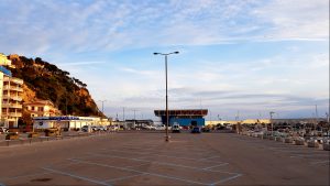 Big parking at the Harbor of Blanes
